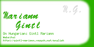 mariann gintl business card